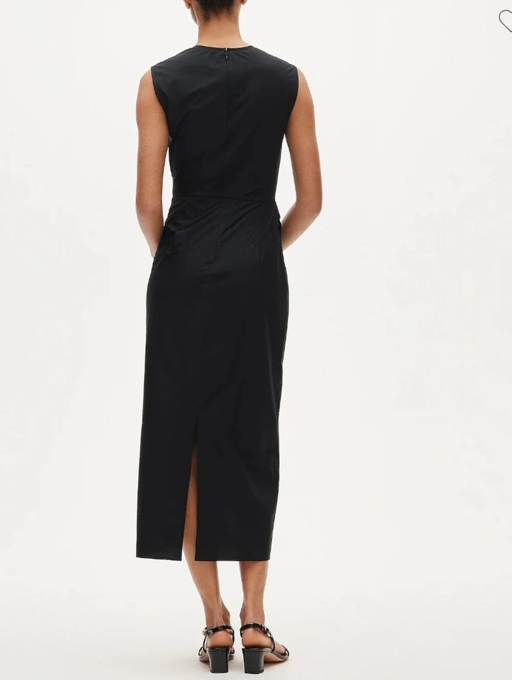 J Crew Tall ruched midi dress in stretch cotton-blend poplin Size 8 Tall CV544